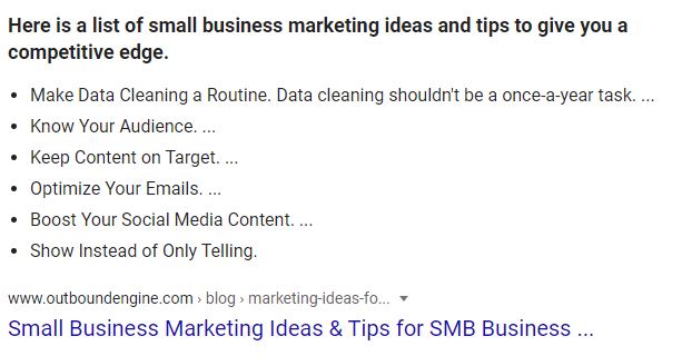best marketing tips - 2nd snippet