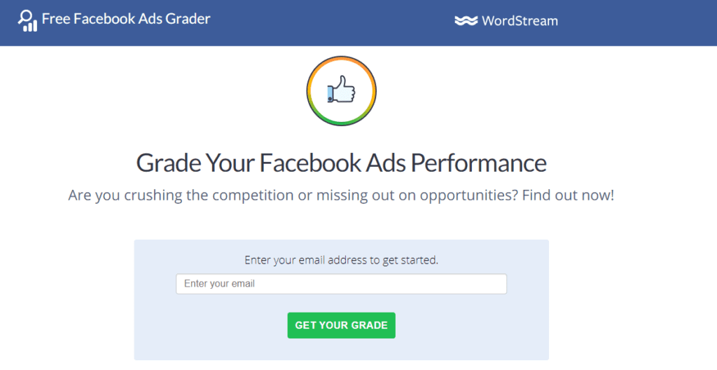 Wordstream Facebook Ads Grader