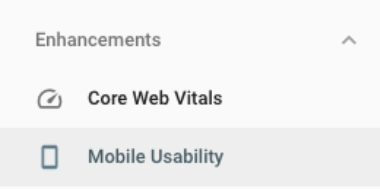 mobile usability menu under enhancements in search console
