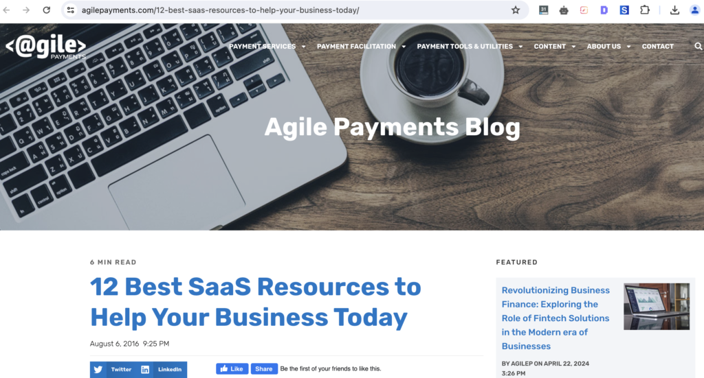 saas resource page example